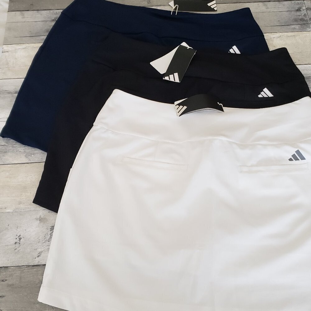 NWT - Adidas (set of 3) Women’s Pull On Skorts White Blue and Black Size L